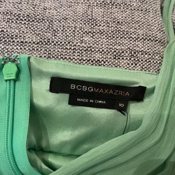 NWT, Size 10, BCBG Green Silk Dress, Full-length - Picture 7 of 8